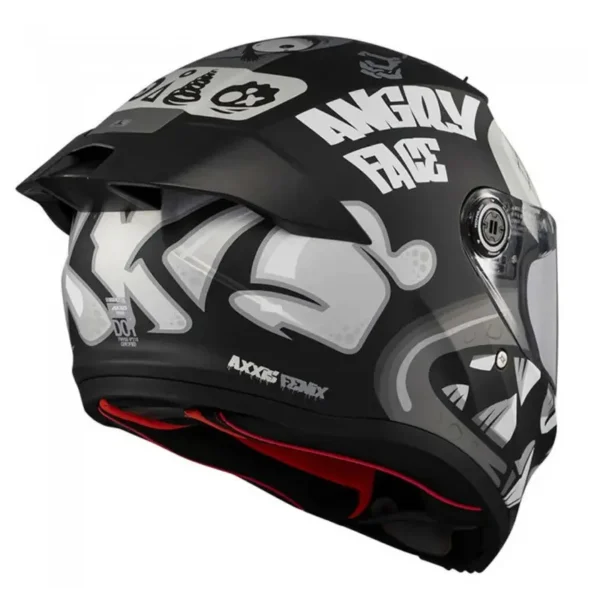 Κράνος Axxis Fenix ECE 22.06 Angry Face B2 Μαύρο Γκρι Ματ