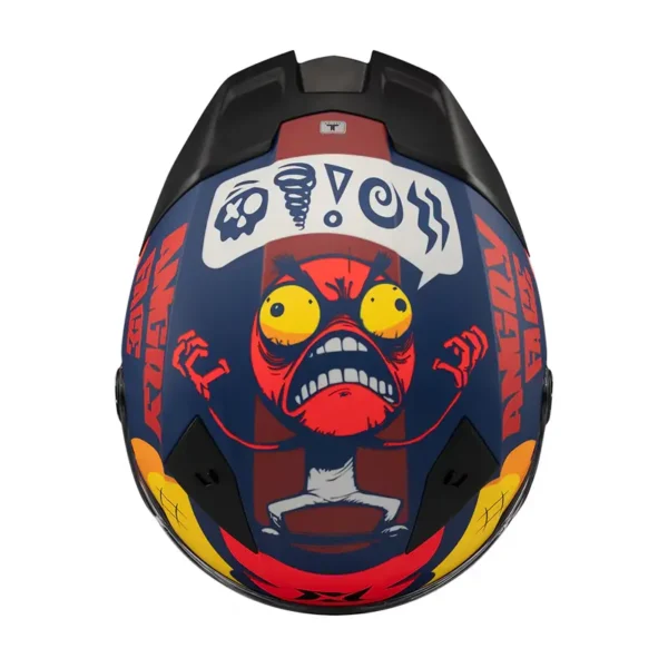 Κράνος Axxis Fenix ECE 22.06 Angry Face C5 Μαύρο Κόκκινο Ματ