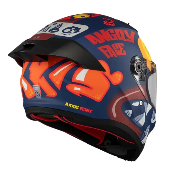 Κράνος Axxis Fenix ECE 22.06 Angry Face C5 Μαύρο Κόκκινο Ματ