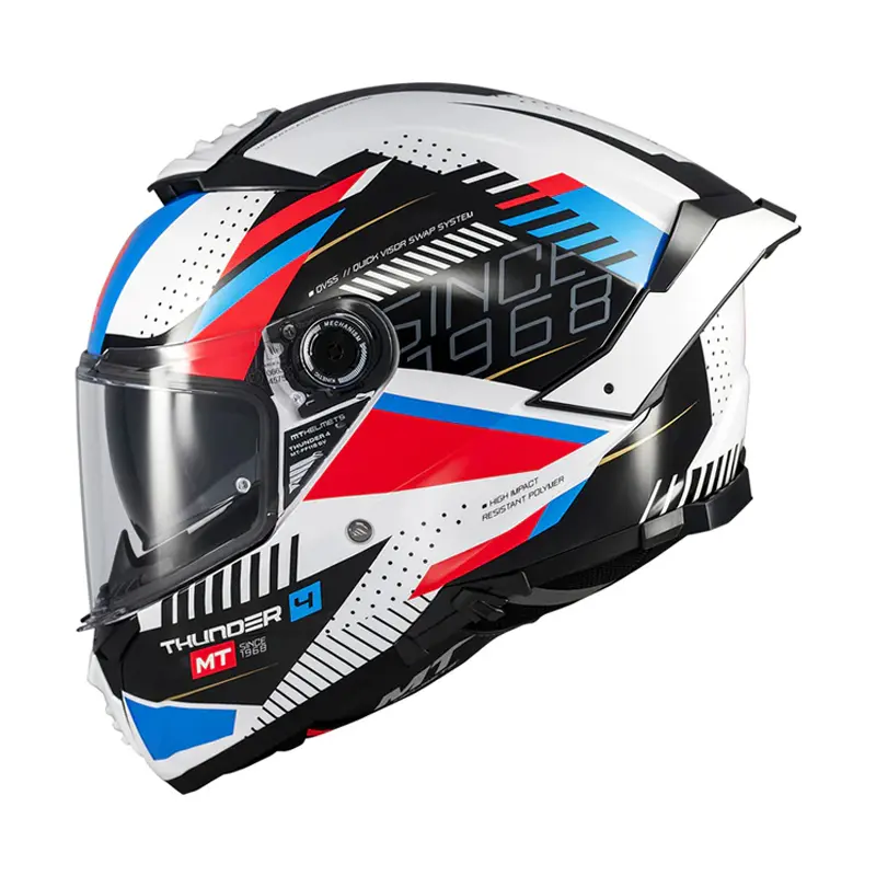 Κράνος MT Thunder 4 SV Luminence A7 άσπρο/κόκκινο/μπλε gloss