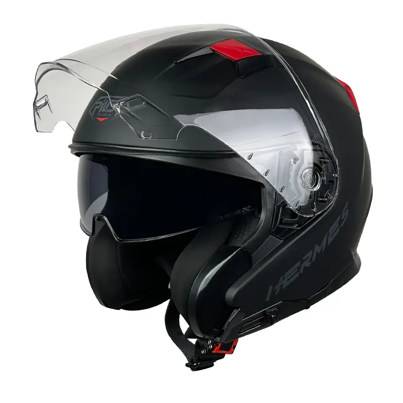 Pilot Hermes SV Special Edition Matte Black/Red Helmet