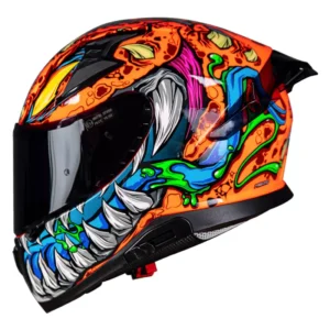 Κράνος Pilot Snake sv ECE 22.06 Reptile-X fluo πορτοκαλί + extra φυμέ ζελατίνα