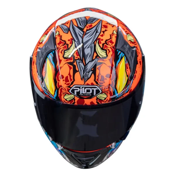 Κράνος Pilot Snake sv ECE 22.06 Reptile-X fluo πορτοκαλί + extra φυμέ ζελατίνα