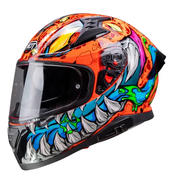 Κράνος Pilot Snake sv ECE 22.06 Reptile-X fluo πορτοκαλί + extra φυμέ ζελατίνα
