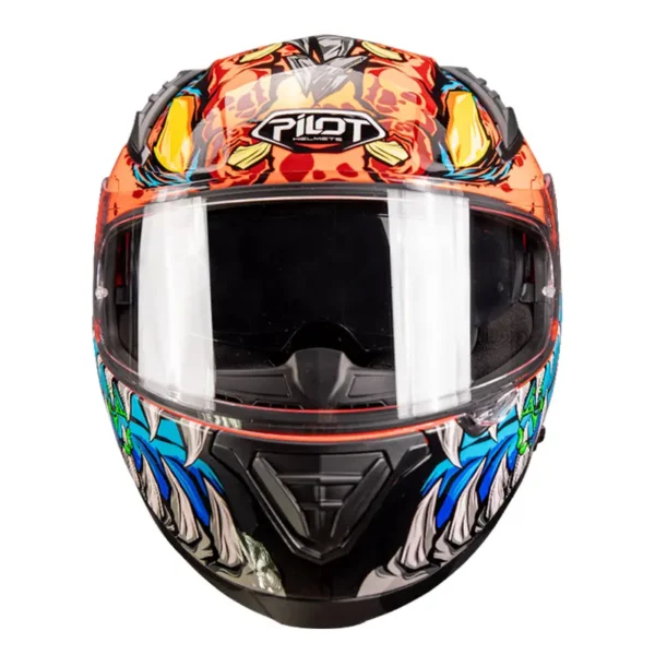 Κράνος Pilot Snake sv ECE 22.06 Reptile-X fluo πορτοκαλί + extra φυμέ ζελατίνα