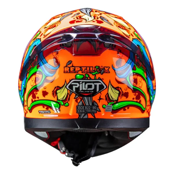 Κράνος Pilot Snake sv ECE 22.06 Reptile-X fluo πορτοκαλί + extra φυμέ ζελατίνα