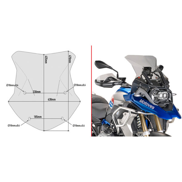 ΖΕΛΑΤΙΝΑ GIVI 5124D BMW R1250GS '19-'20 / R1200GS '16-'20