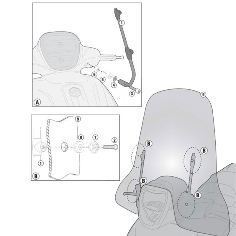 ΚΙΤ ΖΕΛΑΤΙΝΑΣ A5615A_MEDLEY / S 125-150I-GET 2020-24 PIAGGIO GIVI