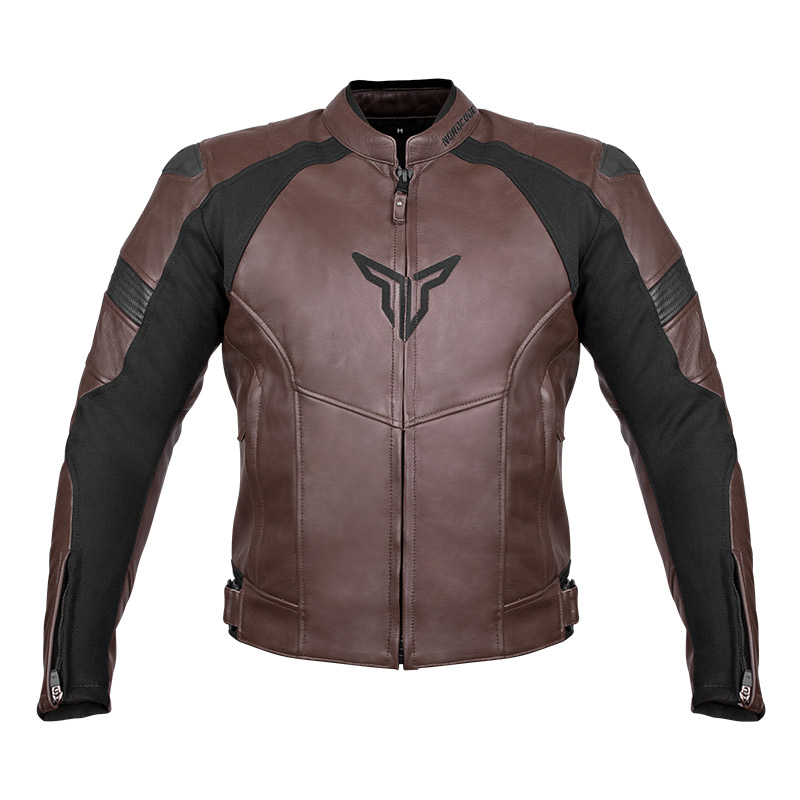 NORDCODE ΜΠΟΥΦΑΝ RACER ΔΕΡΜΑΤΙΝΟ OVERSIZE ΚΑΦΕ / ΜΑΥΡΟ