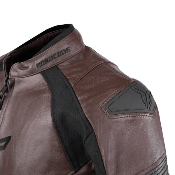 NORDCODE ΜΠΟΥΦΑΝ RACER ΔΕΡΜΑΤΙΝΟ OVERSIZE ΚΑΦΕ / ΜΑΥΡΟ