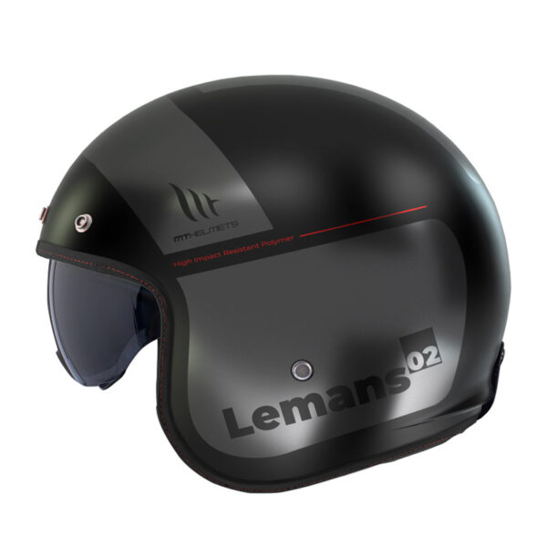 ΚΡΑΝΟΣ MT LE MANS 2 SV S QUALITY B2 ΜΑΥΡΟ / ΓΚΡΙ ΜΑΤ + EXTRA VISOR