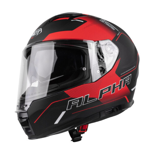 ΚΡΑΝΟΣ PILOT ALPHA SV ΜΑΥΡΟ / ΚΟΚΚΙΝΟ ΜΑΤ + EXTRA VISOR