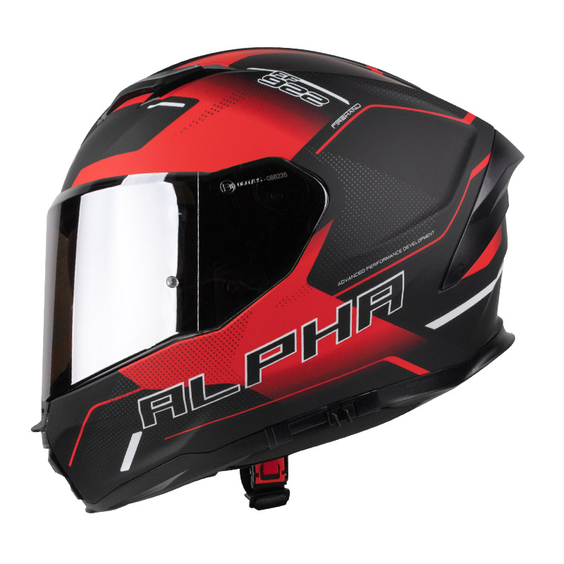ΚΡΑΝΟΣ PILOT ALPHA SV ΜΑΥΡΟ / ΚΟΚΚΙΝΟ ΜΑΤ + EXTRA VISOR