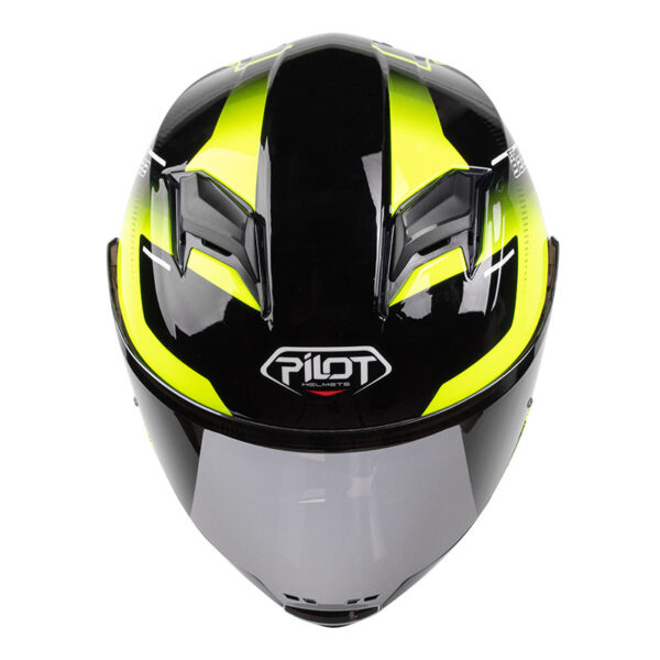 ΚΡΑΝΟΣ PILOT ALPHA SV ΜΑΥΡΟ / FLUO GLOSS + EXTRA VISOR