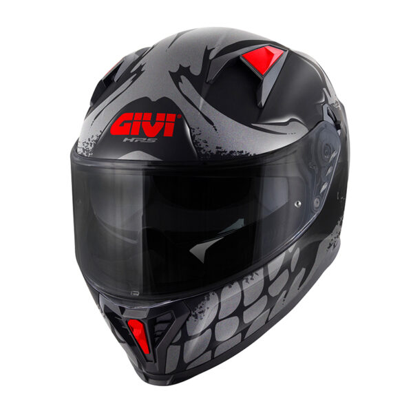 ΚΡΑΝΟΣ GIVI 50.Z SKULL BLC / GRAPHIC TITAN / RED + EXTRA VISOR