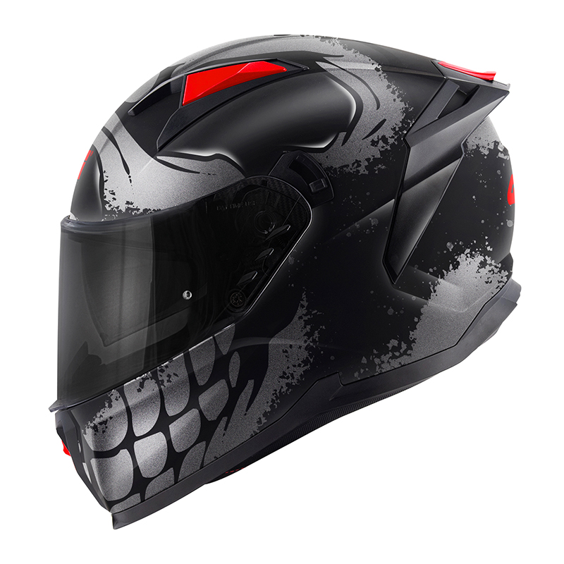 ΚΡΑΝΟΣ GIVI 50.Z SKULL BLC / GRAPHIC TITAN / RED + EXTRA VISOR