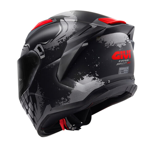 ΚΡΑΝΟΣ GIVI 50.Z SKULL BLC / GRAPHIC TITAN / RED + EXTRA VISOR