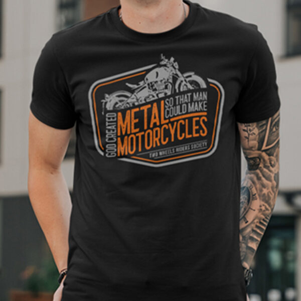 T-SHIRT TWO WHEELS ONLY GOD CREATED ΜΑΥΡΟ T-SHIRT TWO WHEELS ONLY GOD CREATED ΜΑΥΡΟ