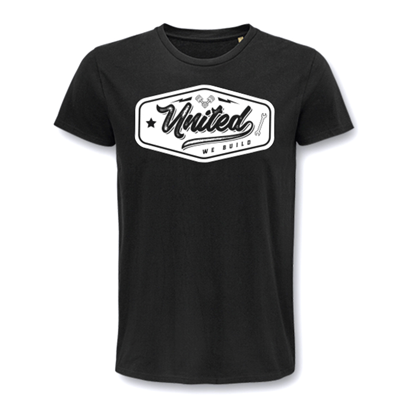 T-SHIRT TWO WHEELS ONLY UNITED ΜΑΥΡΟ