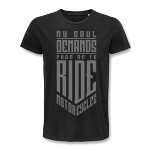 T-SHIRT TWO WHEELS ONLY MY SOUL ΜΑΥΡΟ