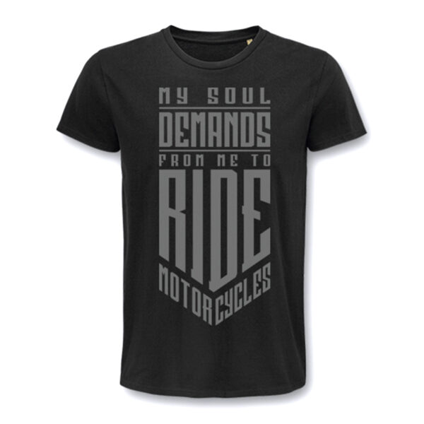 T-SHIRT TWO WHEELS ONLY MY SOUL ΜΑΥΡΟ