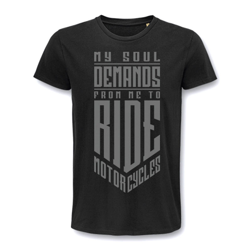 T-SHIRT TWO WHEELS ONLY MY SOUL ΜΑΥΡΟ