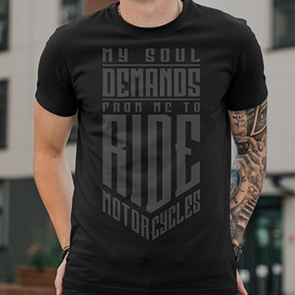 T-SHIRT TWO WHEELS ONLY MY SOUL ΜΑΥΡΟ T-SHIRT TWO WHEELS ONLY MY SOUL ΜΑΥΡΟ