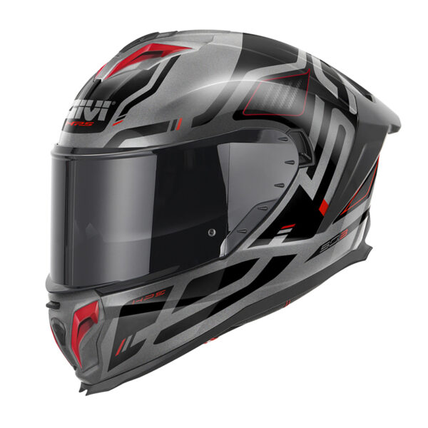 ΚΡΑΝΟΣ GIVI H50.3 QUASAR TITAN / BLACK / RED (PINLOCK INCLUDED)