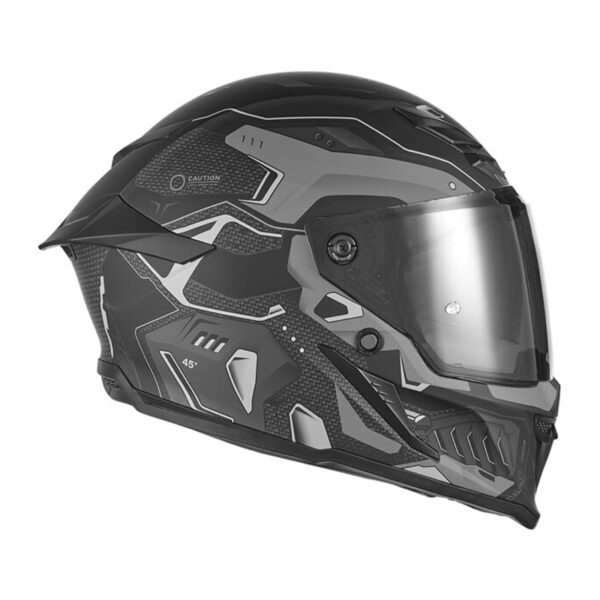 ΚΡΑΝΟΣ NOX GOLIATH BERSERCK ΓΚΡΙ / ΜΑΥΡΟ ΜΑΤ + EXTRA VISOR