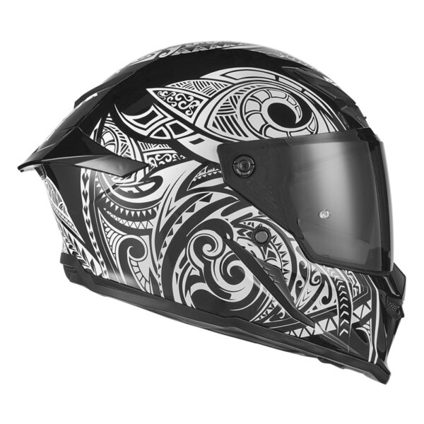 ΚΡΑΝΟΣ NOX GOLIATH MAORI ΑΣΠΡΟ / ΜΑΥΡΟ + EXTRA VISOR