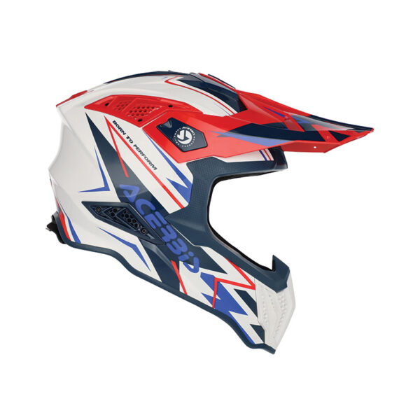 ΚΡΑΝΟΣ ACERBIS AIRSTRIKE-X FIBERGLASS ECE 22.06 26905.034 ΑΣΠΡΟ / ΜΠΛΕ / ΚΟΚΚΙΝΟ