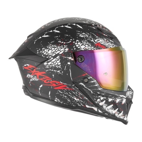 ΚΡΑΝΟΣ NOX GOLIATH RAPTOR ΜΑΥΡΟ ΜΑΤ / ΚΟΚΚΙΝΟ + EXTRA VISOR