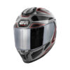 ΚΡΑΝΟΣ GIVI H55.1 ZEPHIR BLACK SILVER RED GLOSS (PINLOCK + EXTRA VISOR INCLUDED)