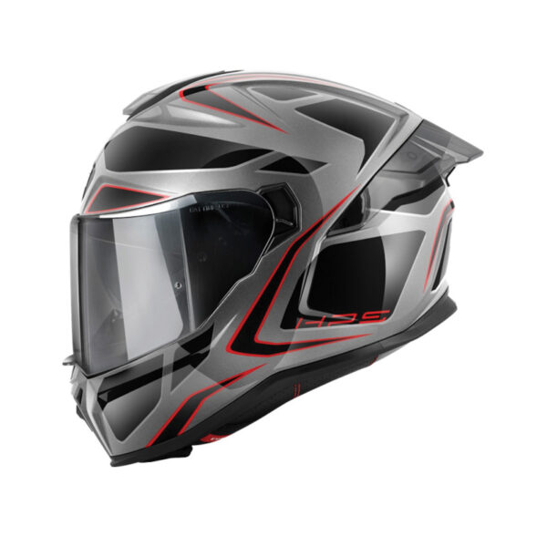 ΚΡΑΝΟΣ GIVI H55.1 ZEPHIR BLACK / SILVER / RED GLOSS (PINLOCK + EXTRA VISOR INCLUDED)
