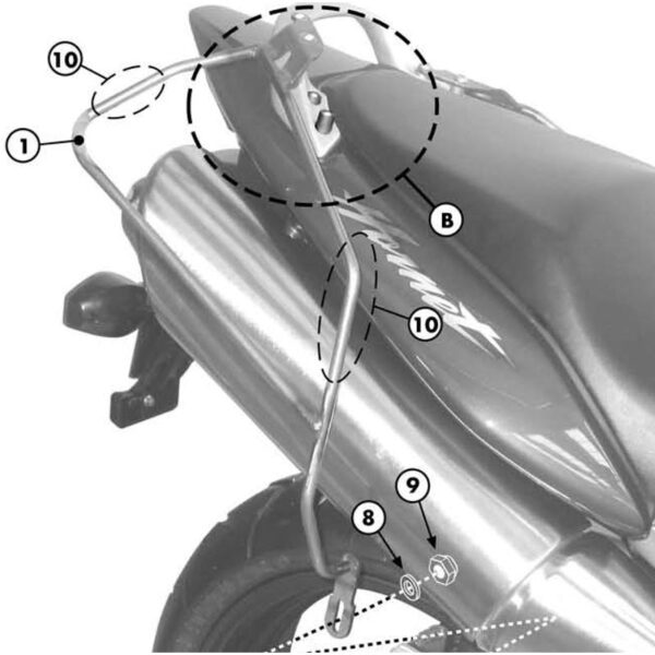 ΒΑΣΕΙΣ ΠΛΑΙΝΩΝ ΣΑΚΩΝ T214_HORNET 600'98-06 HONDA GIVI